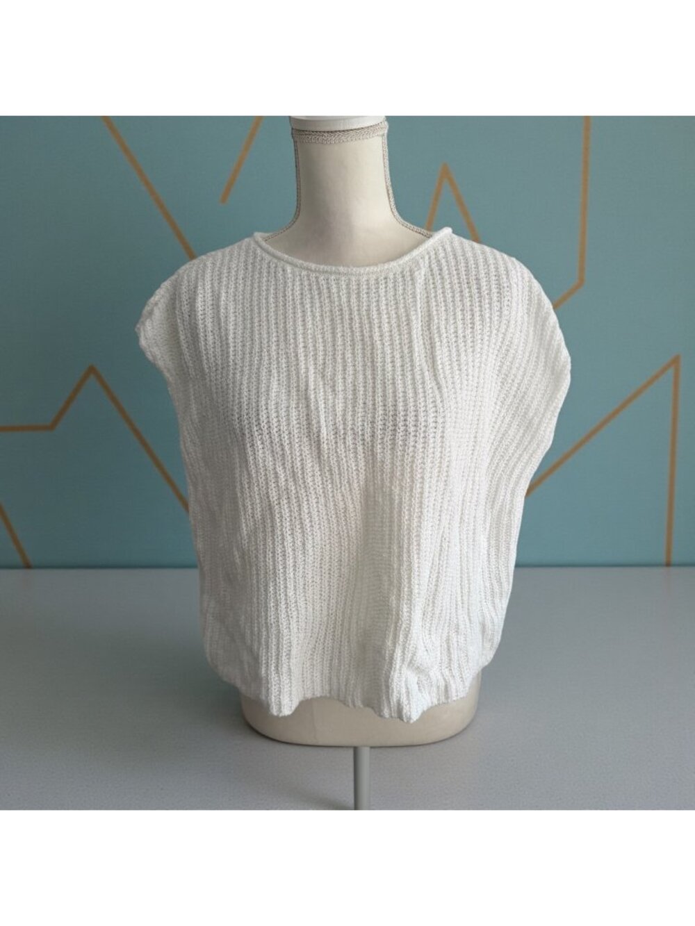 EILEEN FISHER White Woven Tank Top Size XXS